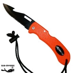 Couteau De Plongée Pliant Orange Lame Teflon (Pocket Knife) - Aquatys