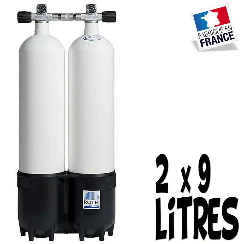 Bi-Bouteille De Plongée 2x9 Litres 230 Bars (Ø 171mm) - ROTH